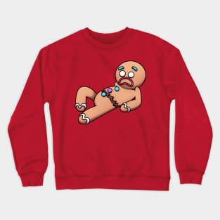 Broken Gingerbread Man Cartoon Crewneck Sweatshirt